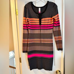 Ladies multicolored sweater dress